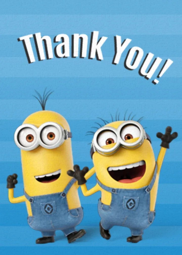 Minions Thank You! card front