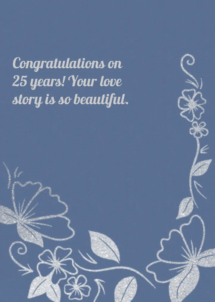 Silver Anniversary card inside right