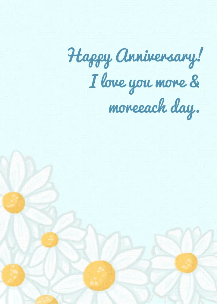 Daisy Anniversary card inside right