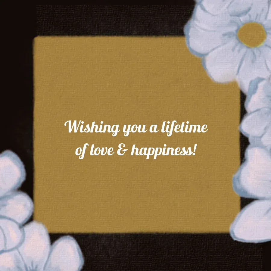 To the Happy Couple Flowers card inside right