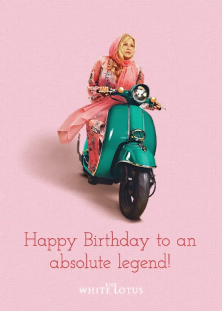 White Lotus Happy Birthday card front