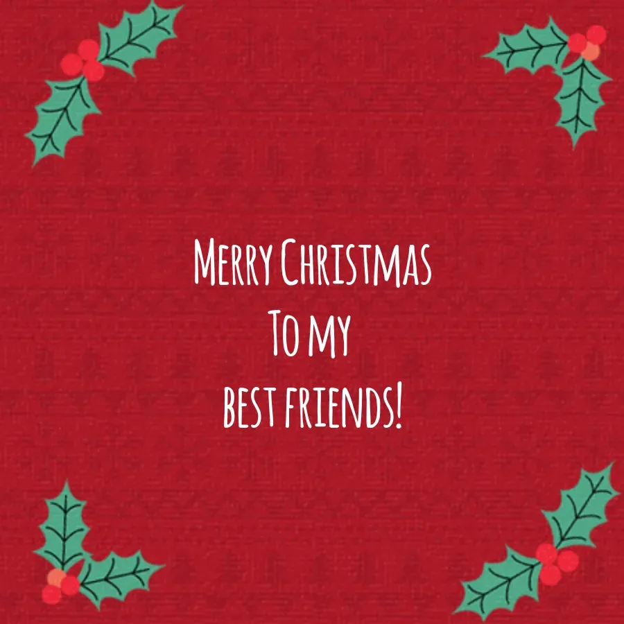 Friends | Merry Christmas Holly Frame card inside right