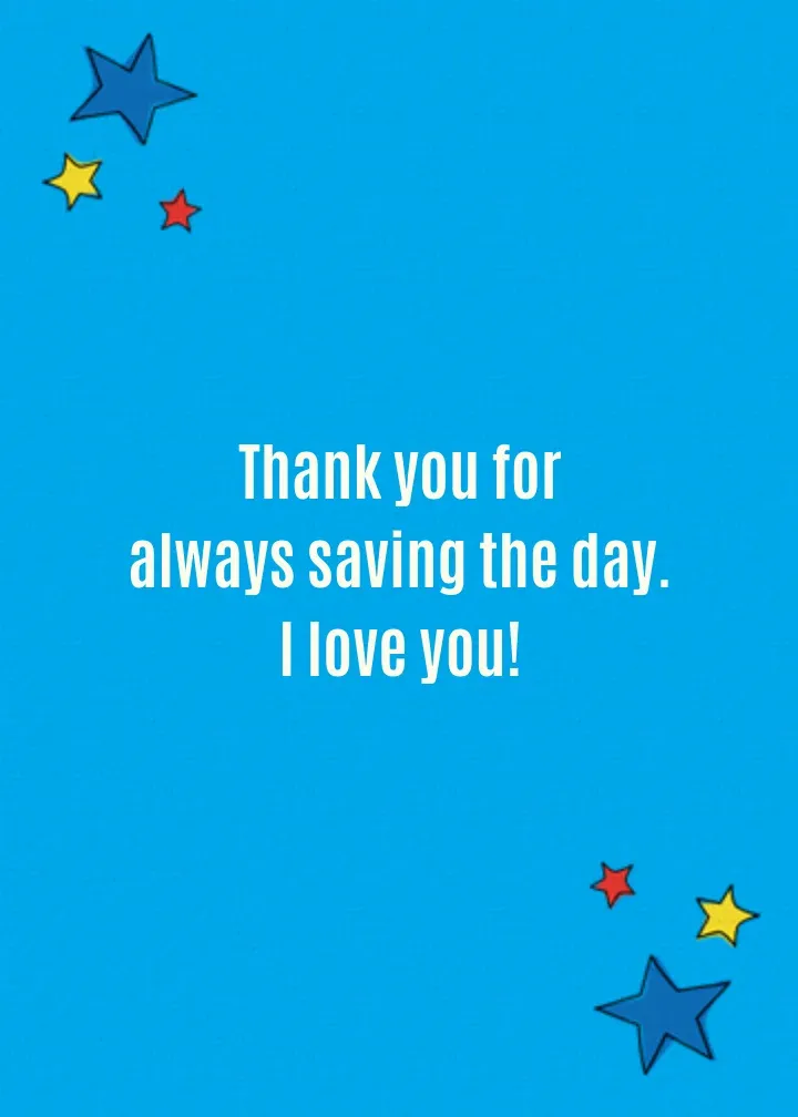 Superman Happy Father's Day card inside right