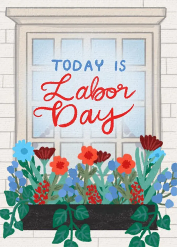 Labor Day Planter card front