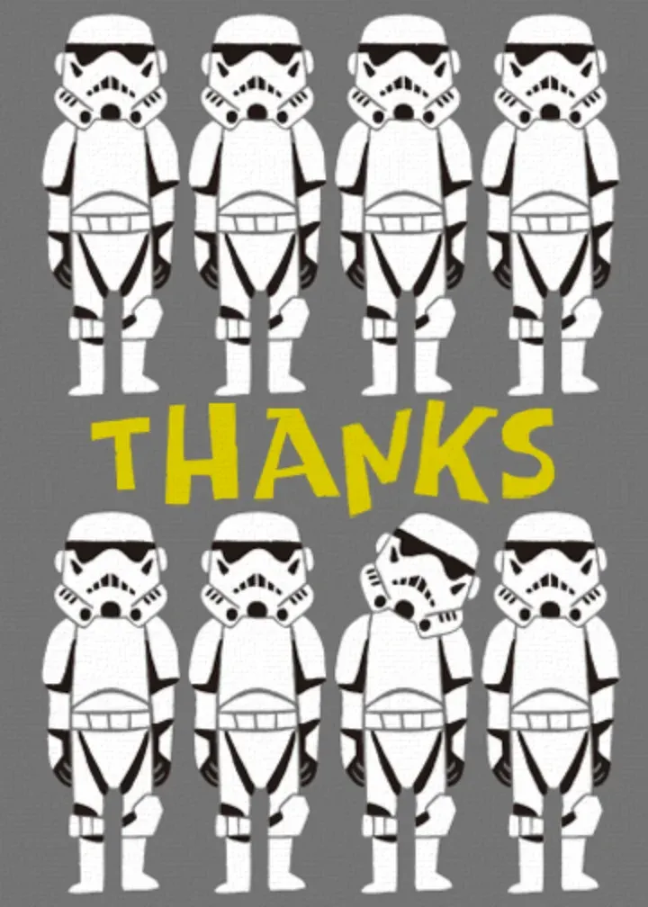 Storm Trooper Thank You card front