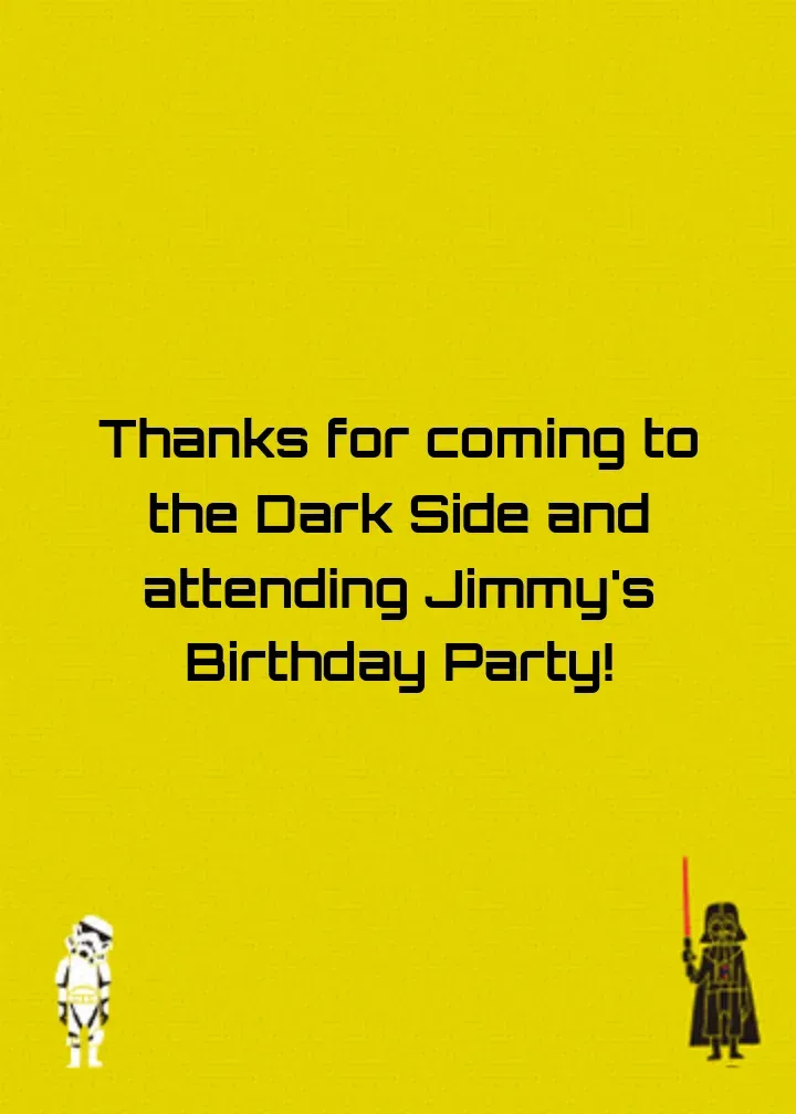 Storm Trooper Thank You card inside right