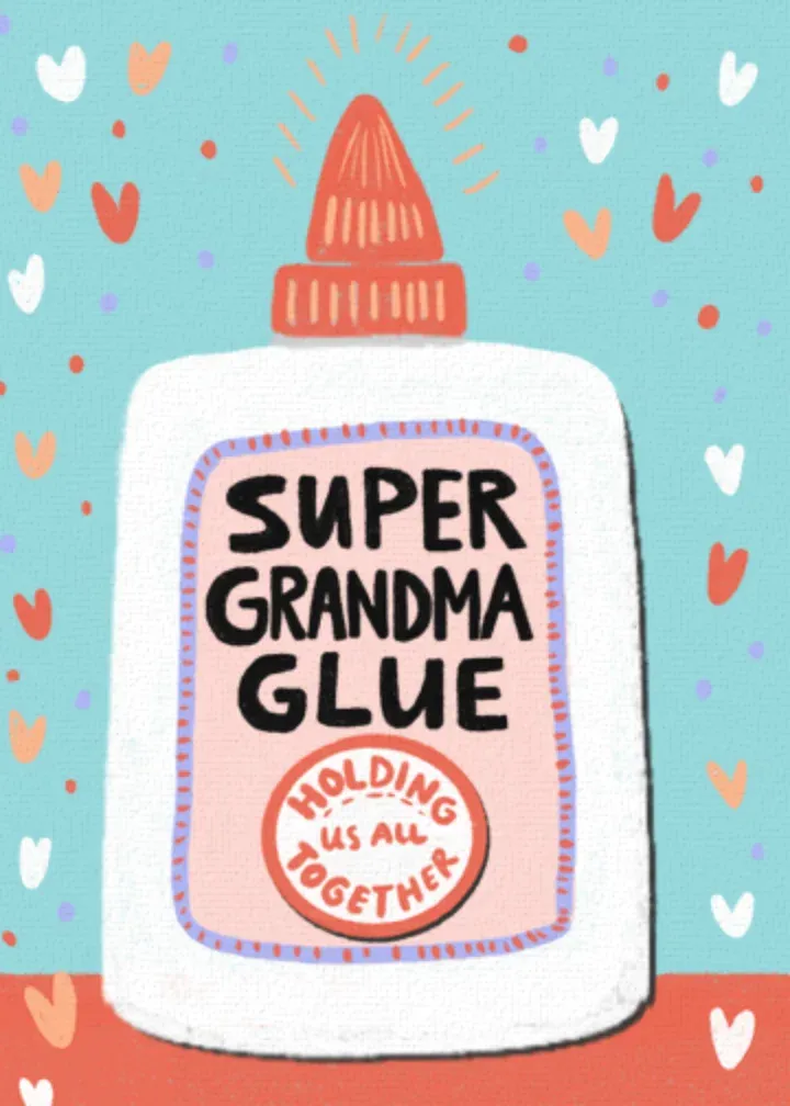 Grandma Glue Bottle card front