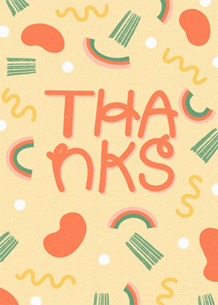 Abstract Thanks card front