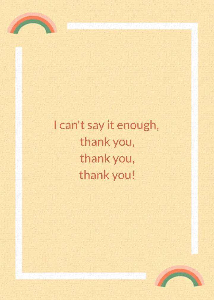 Abstract Thanks card inside right