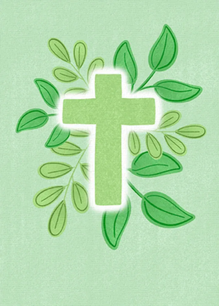 Blessed Grandpa Greenery card inside left