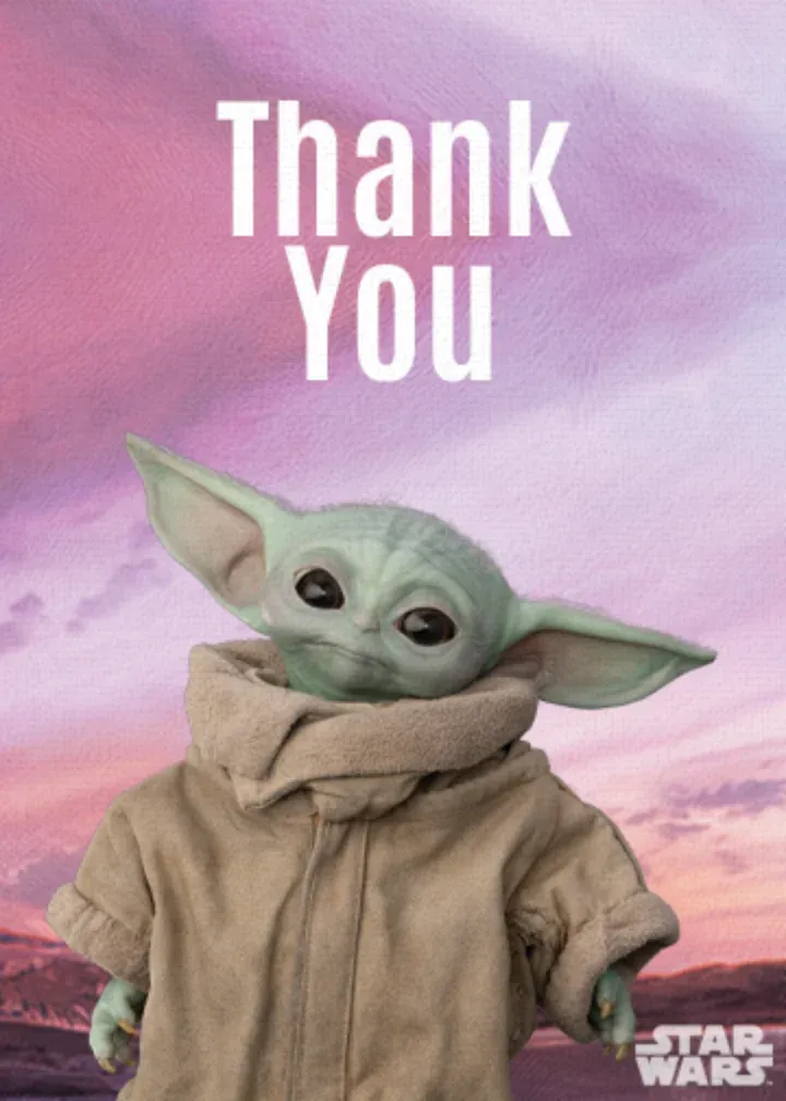 Grogu Thank You card front