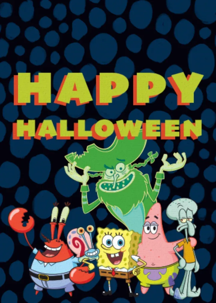 SpongeBob Halloween Crew card front