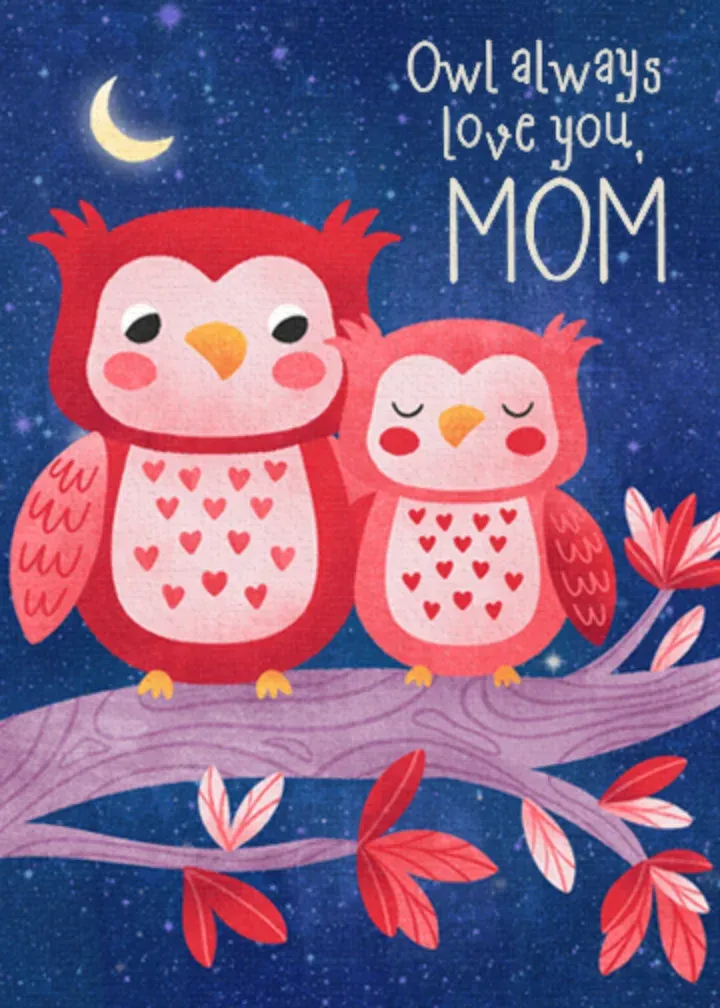 Mother's Day Owl card front