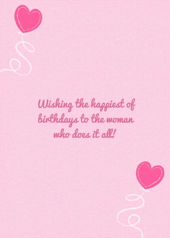 Mom Balloon Birthday card inside right