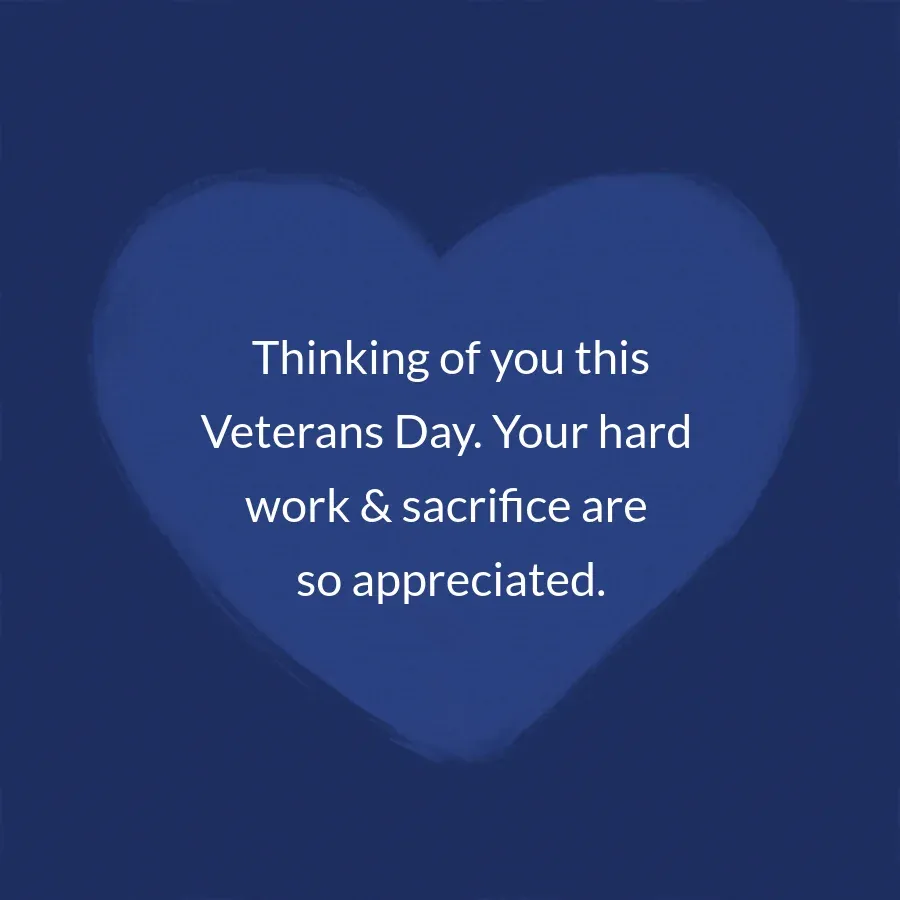 Patriotic Heart Veteran card inside right