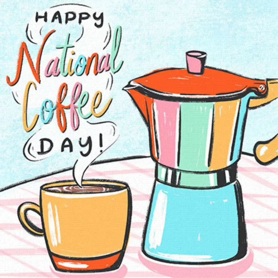 Rainbow Coffee Pot card front