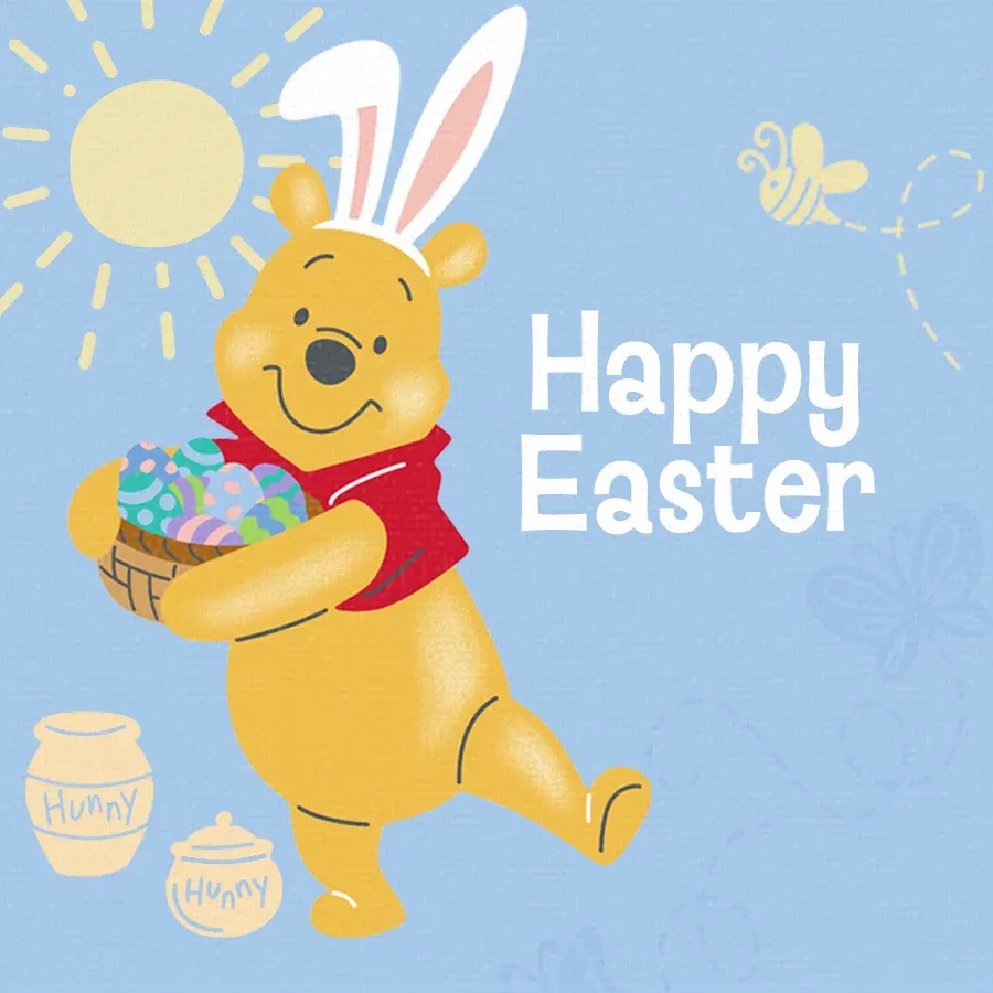 Winnie the Pooh Easter card front