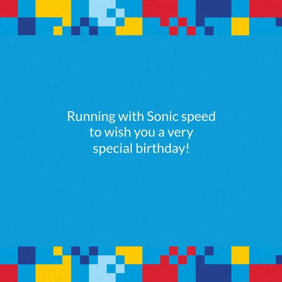 Sonic | Birthday card inside right