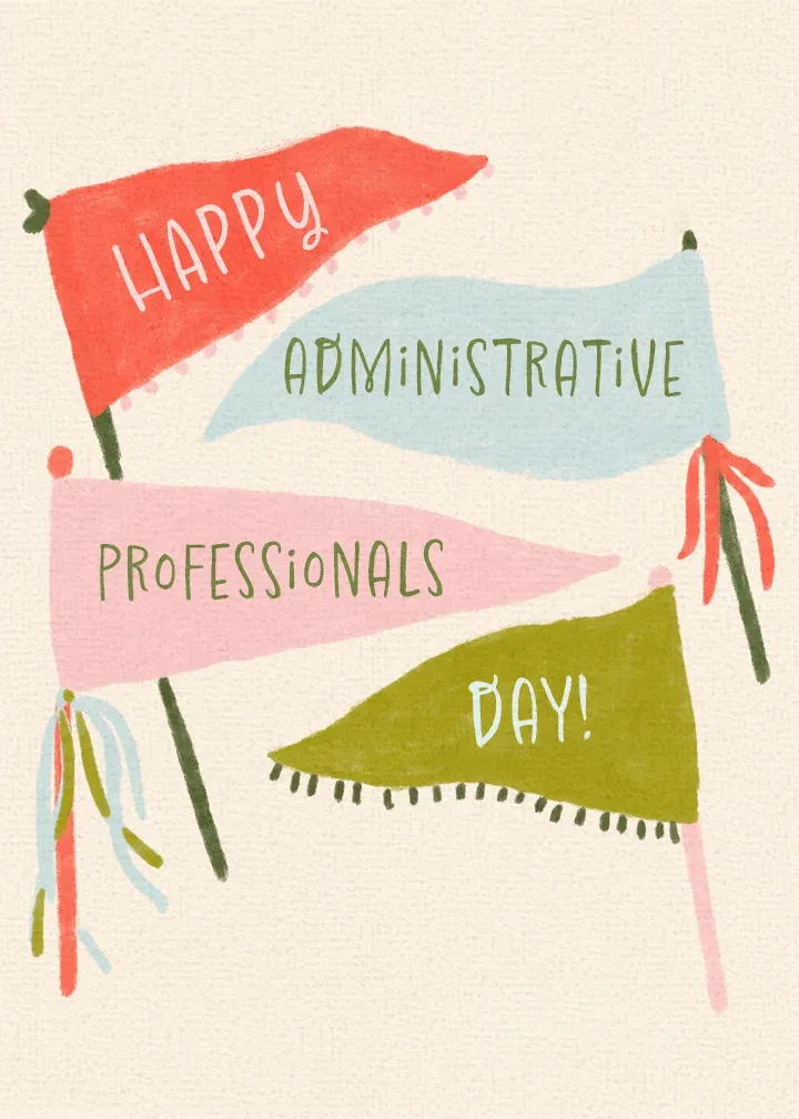 Admin Day Pennants card front