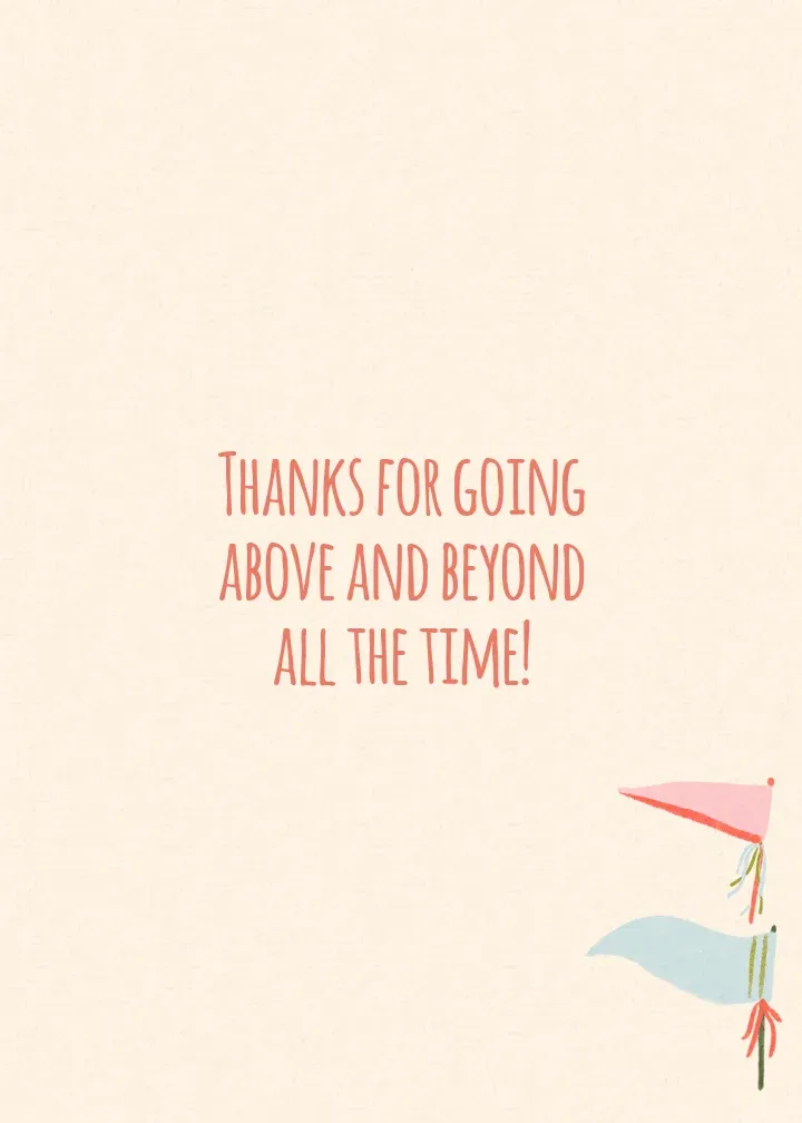 Admin Day Pennants card inside right