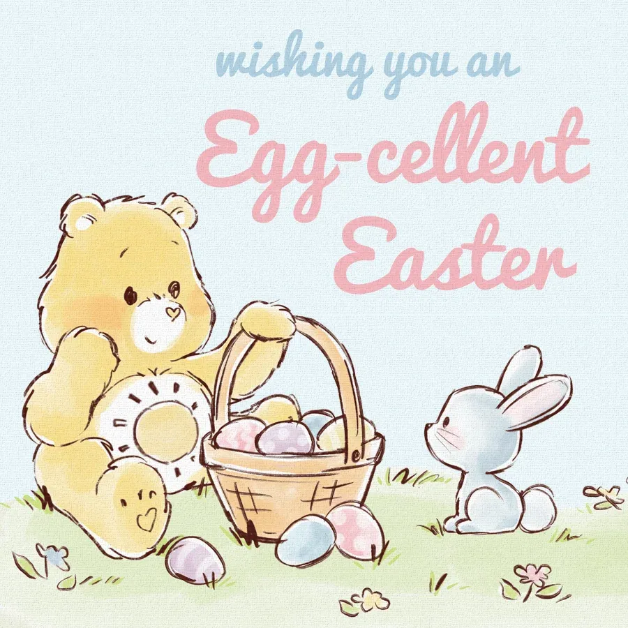 Care Bears | Watercolor Easter card front