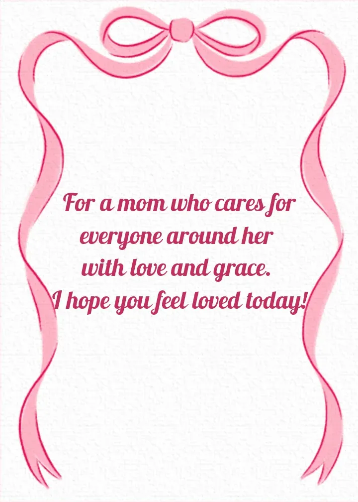 Mother's Day Bows card inside right