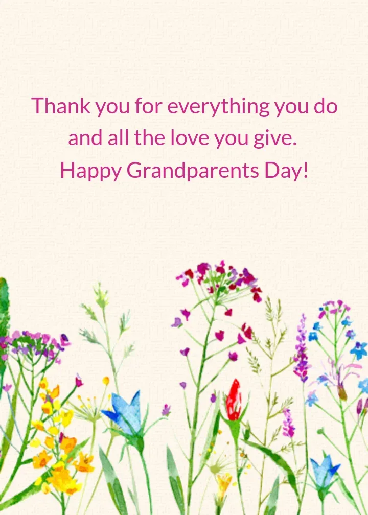 Grandparent Polaroid card inside right