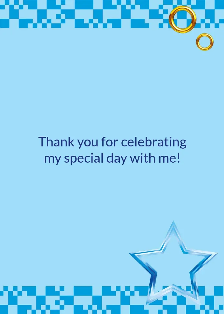 Sonic | Thanks card inside right