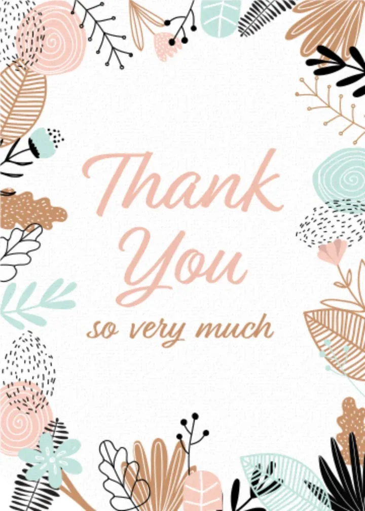 Abstract Floral Thanks card front