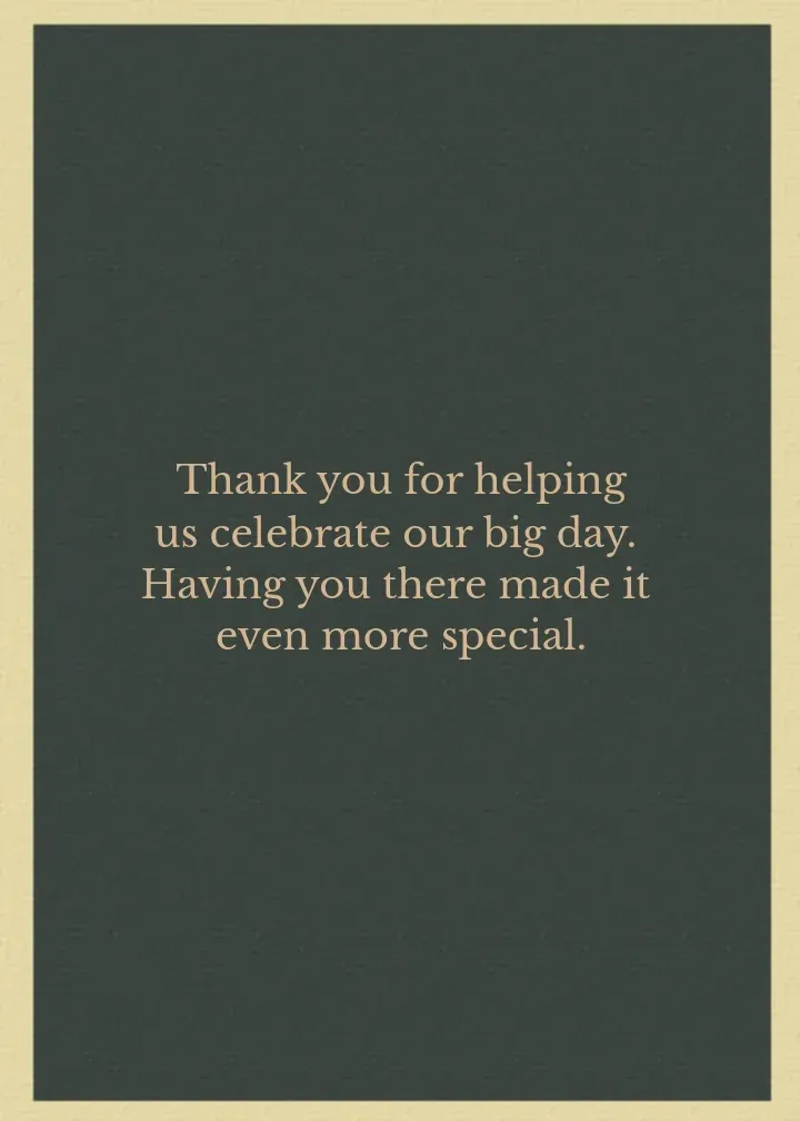 Garden Script Thank You card inside right