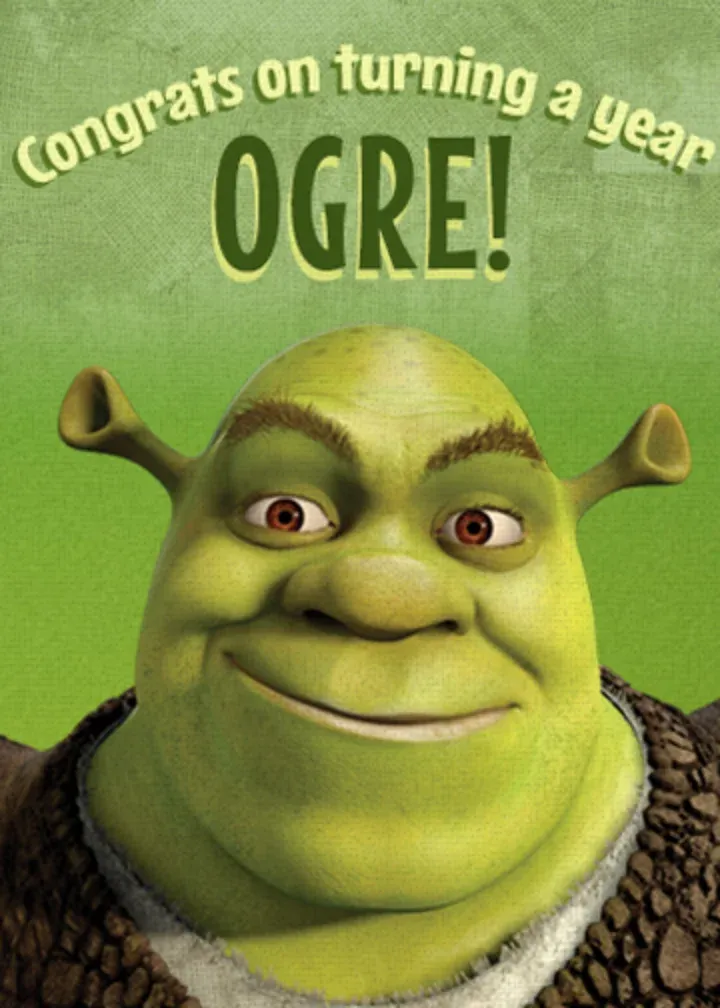 Shrek Happy Birthday card front