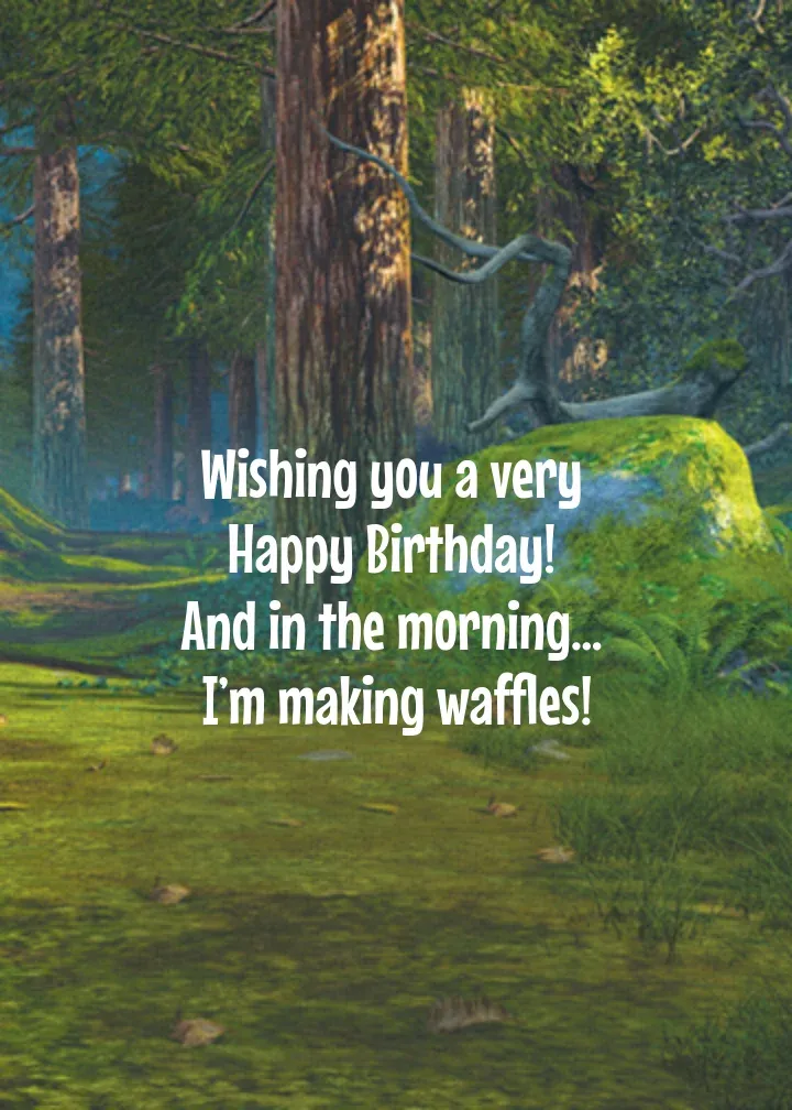 Shrek Happy Birthday card inside right