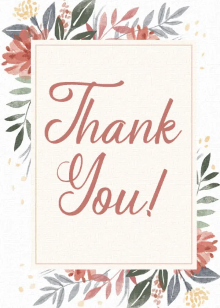 Bohemian Thank You card front