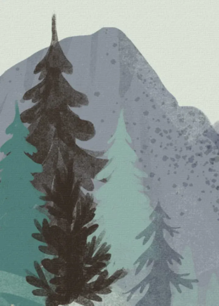 Mountain Thank You card inside left