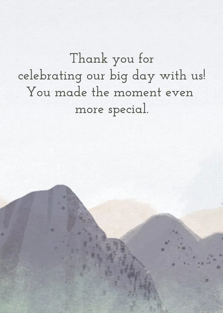 Mountain Thank You card inside right