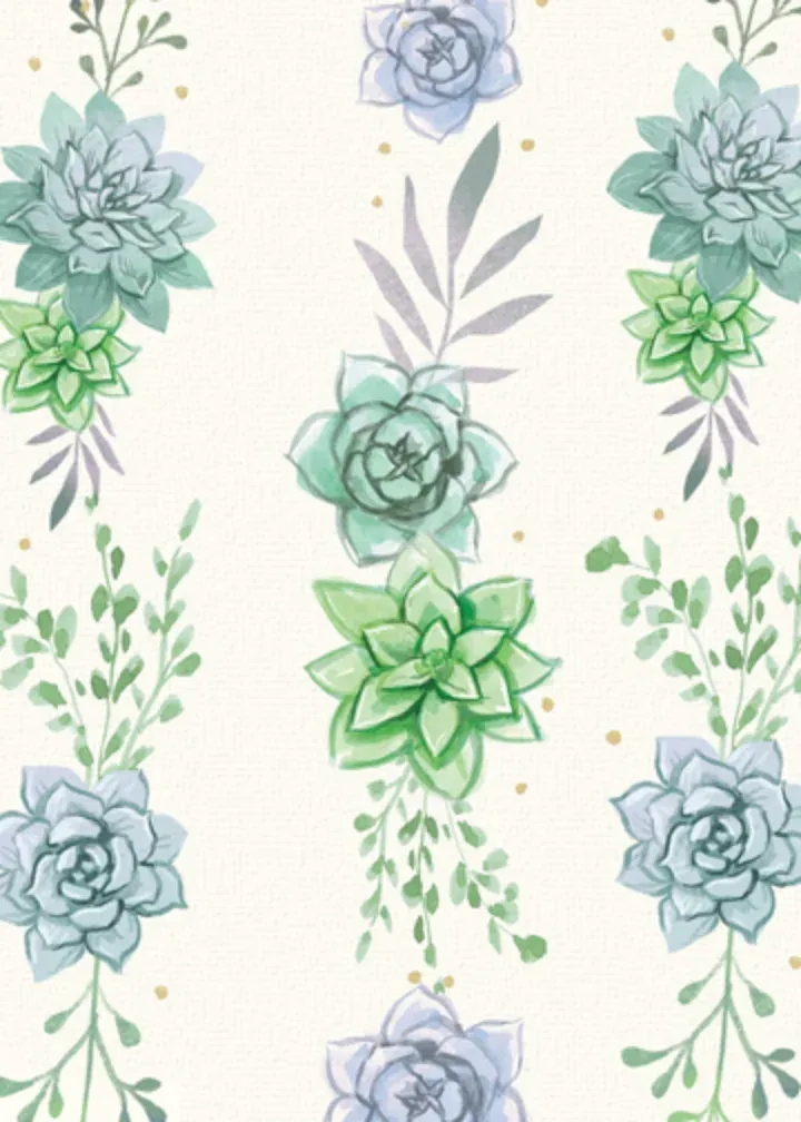 Succulent Thank You card inside left