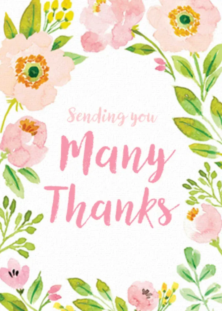 Spring Blossom Thanks card front