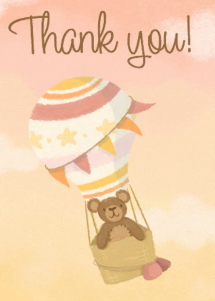 Teddy Bear Thank You card front