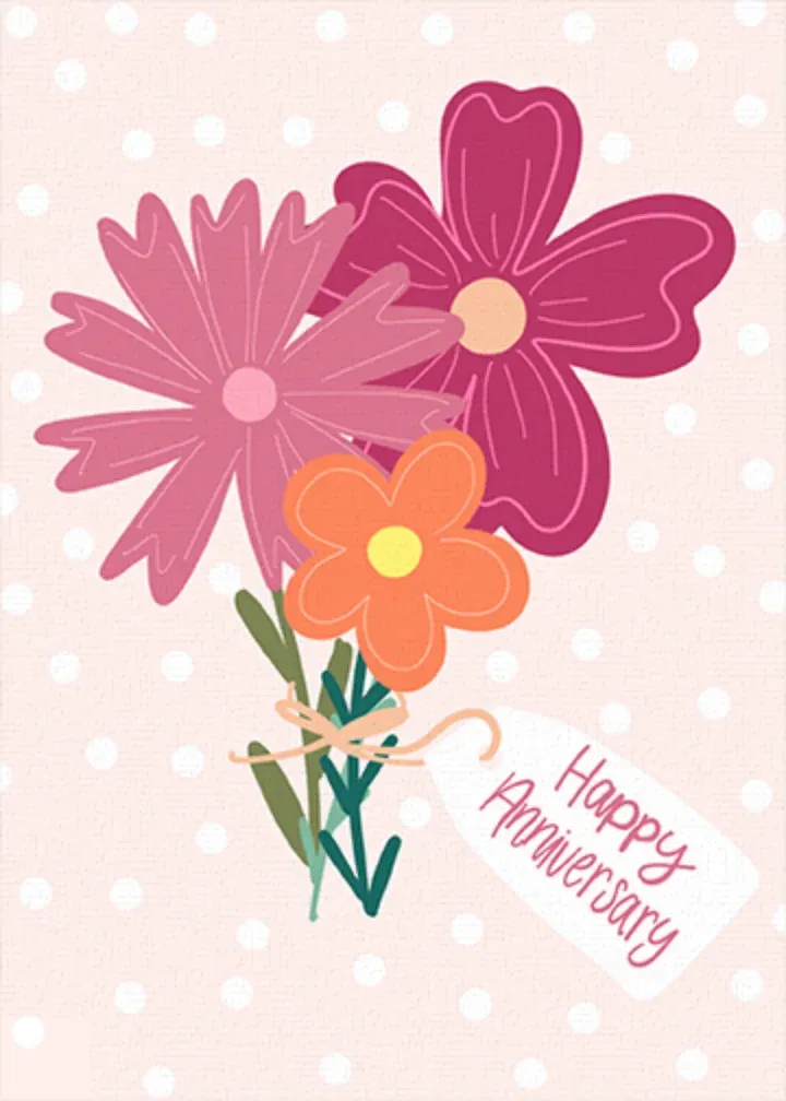 Anniversary Floral Bouquet card front