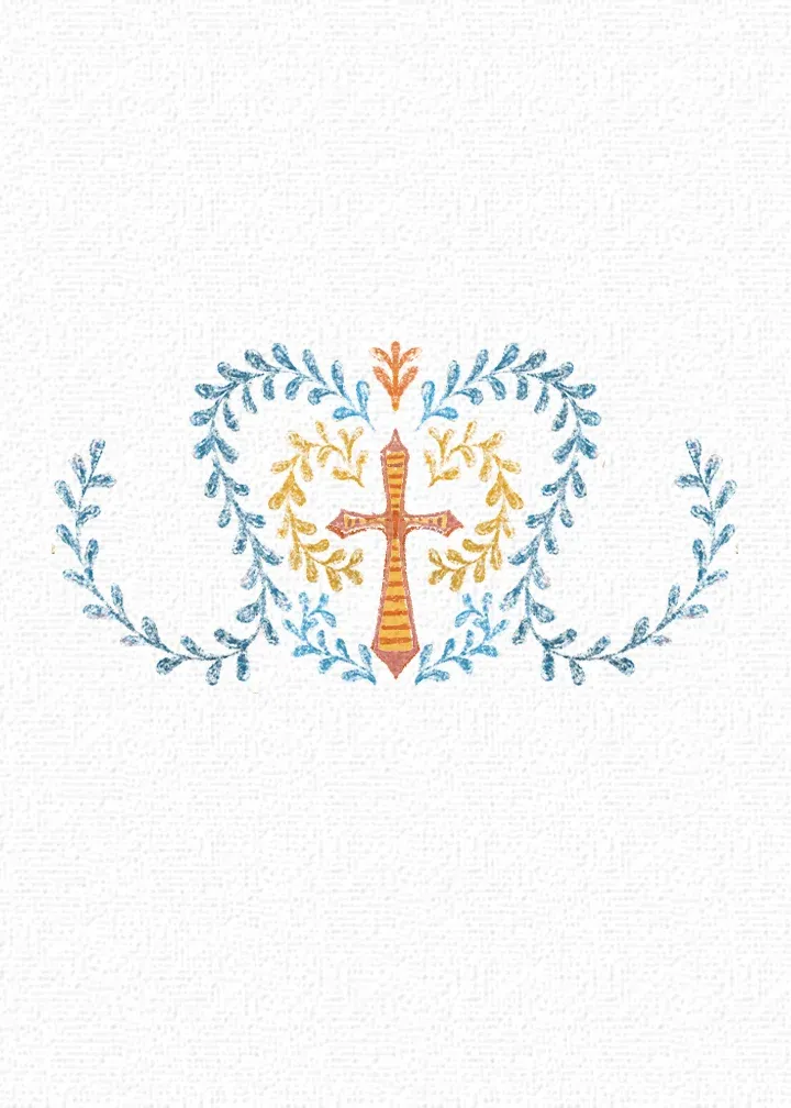 Folk Vine Easter card inside left