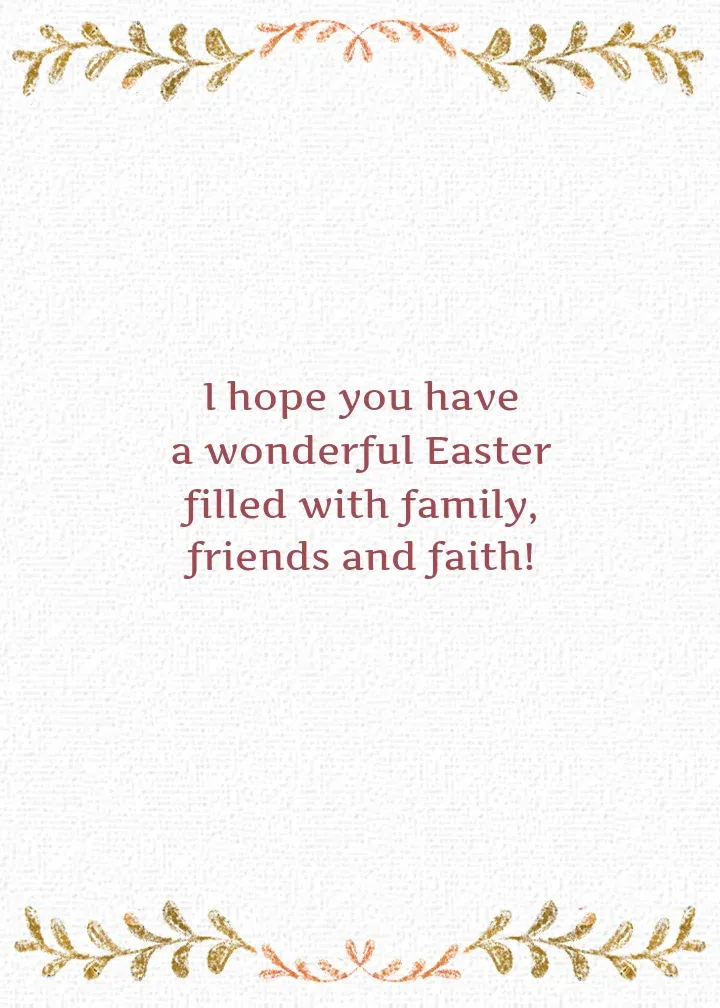 Folk Vine Easter card inside right