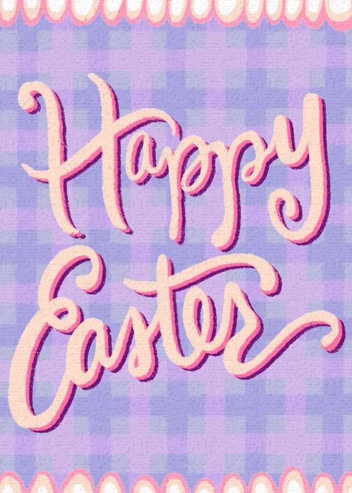 Easter Gingham card front