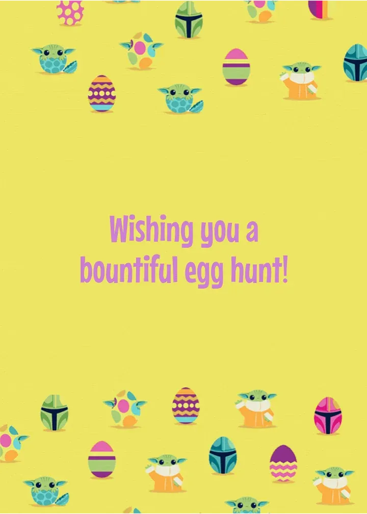 Mandalorian Easter card inside right