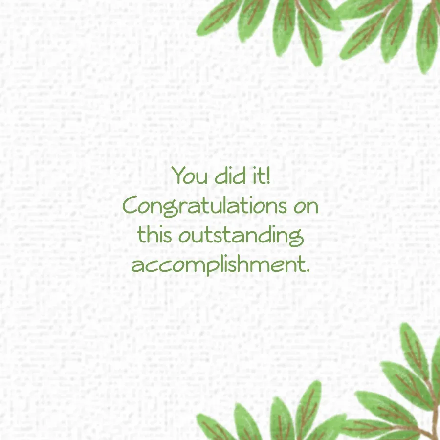 Grad Greenery card inside right