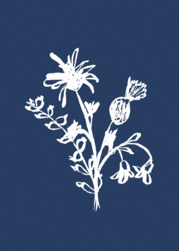 White Floral Yom Kippur card inside left