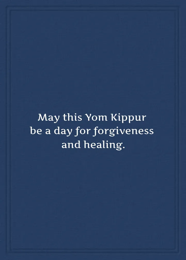 White Floral Yom Kippur card inside right