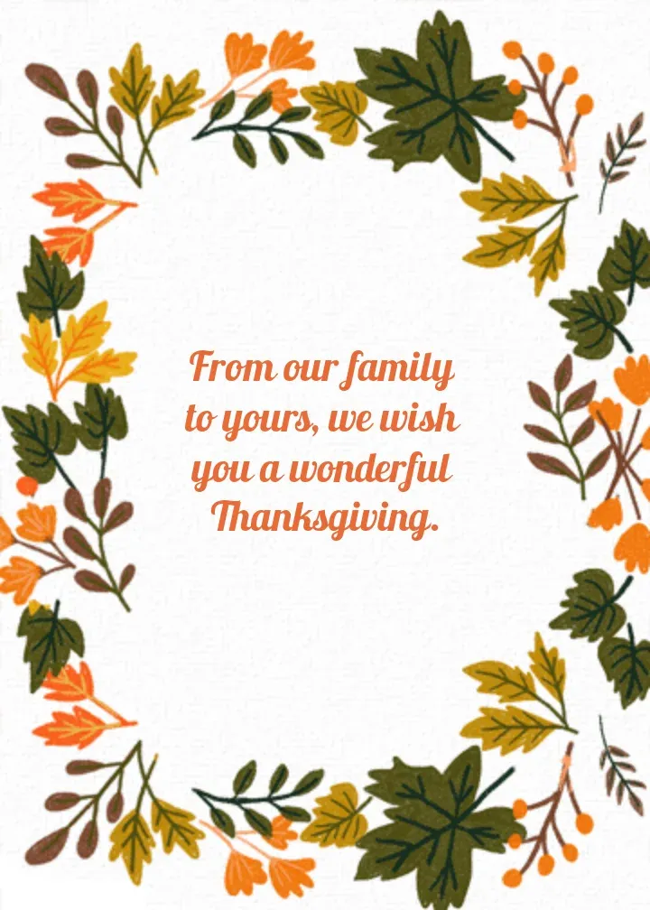 Turkey Day card inside right