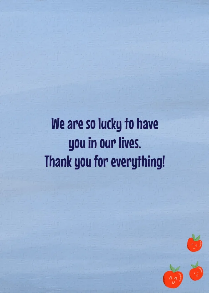 Thanks from All of Us card inside right
