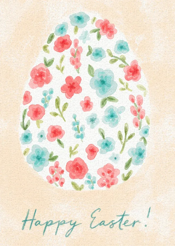 Floral Easter Egg card front