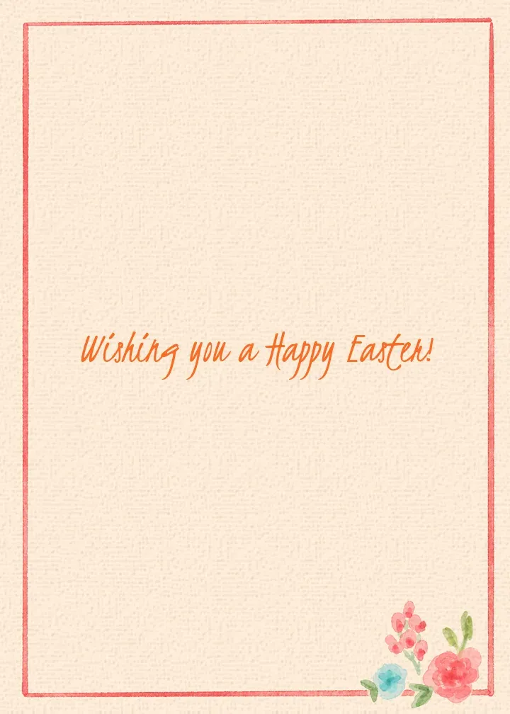 Floral Easter Egg card inside right